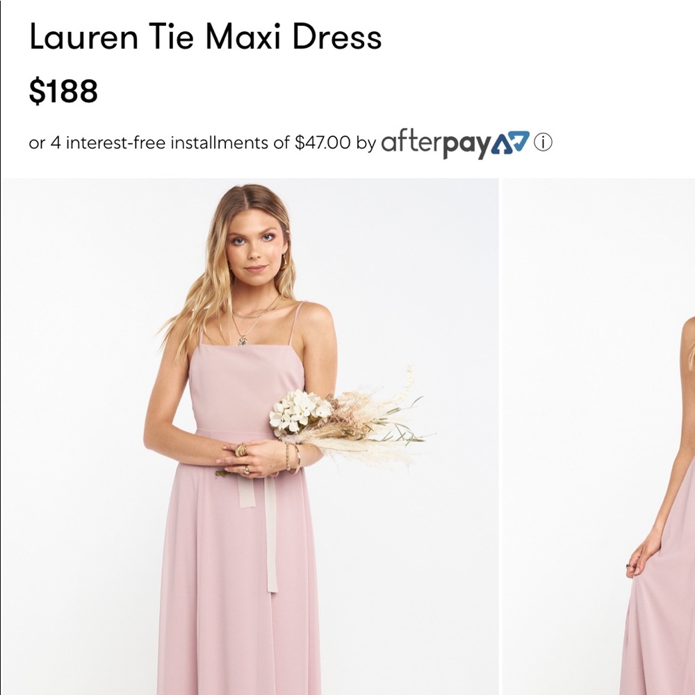 Mumu Lauren bridesmaid Maxi Dress neutral mauve